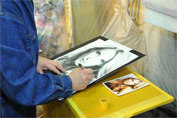 人物画下描き練習